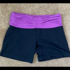 Kyodan G/L purple and black workout shorts